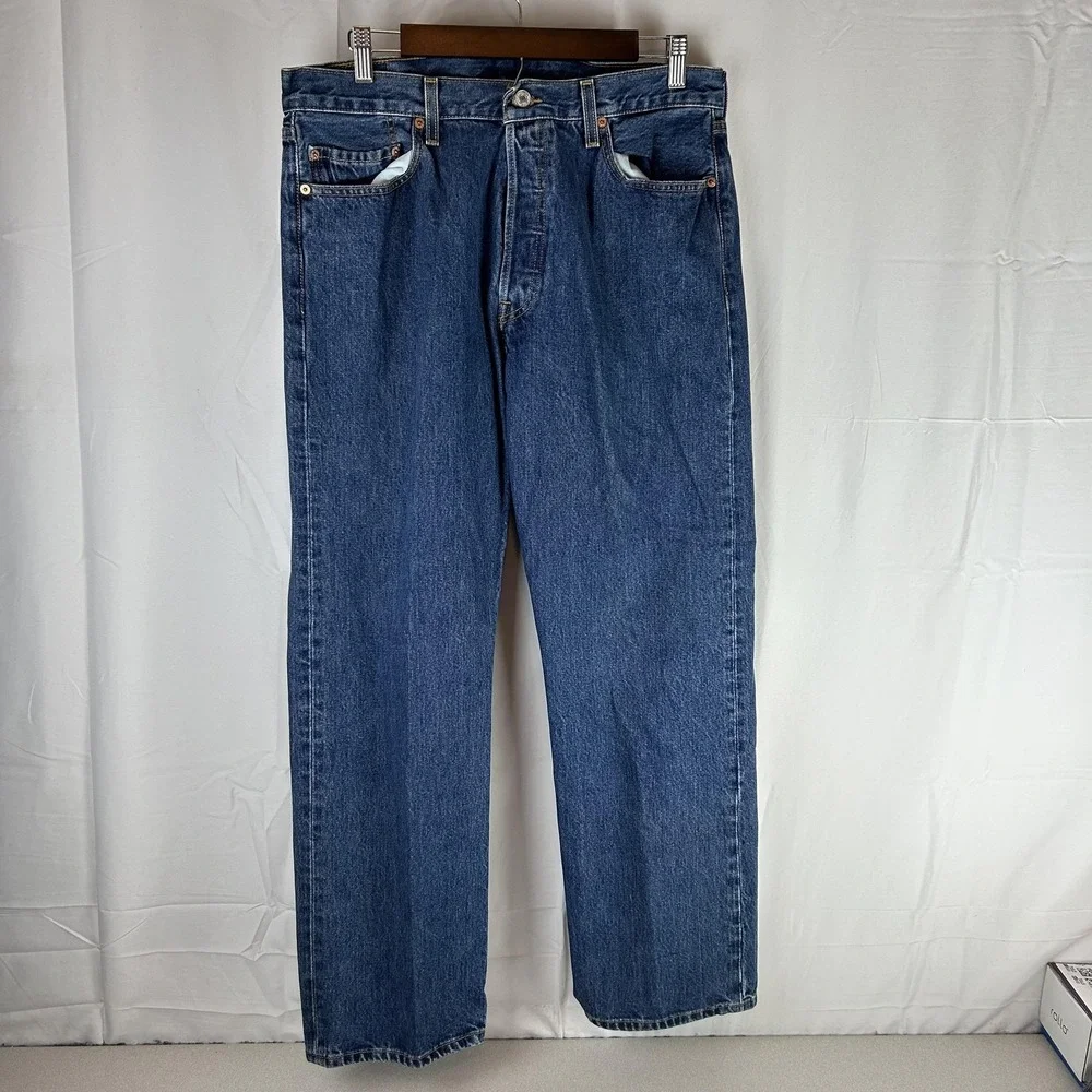VTG Levis 501‎ Jeans Mens 36x30 (fit 34x30) Blue Button Fly Straight Leg Denim